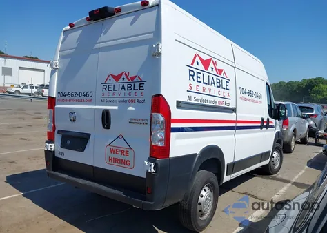 2023 Ram Promaster 2500 High Roof 136 Wb z USA, uszkodzony, nr VIN 3C6LRVCGXPE504489